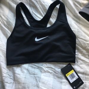 NWT Black Nike Swoosh Sports Bra Size S